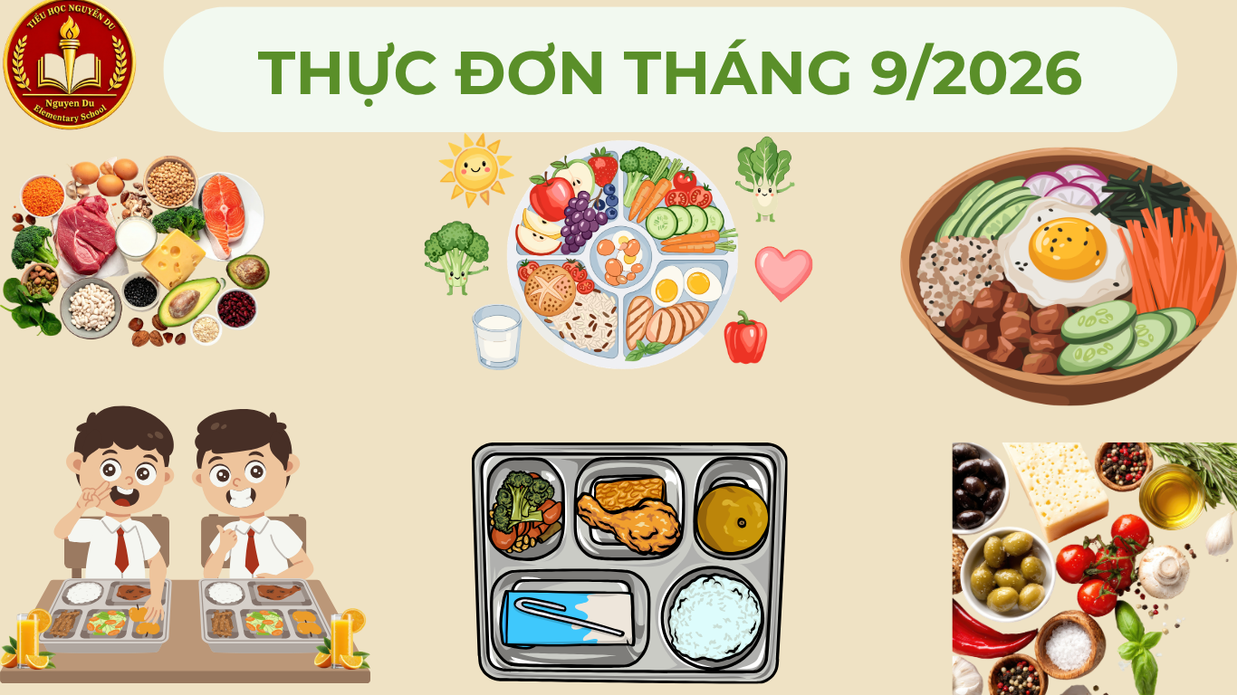 Thực đơn bán trú trường tiểu học Nguyễn Du tuần 01 tháng 9